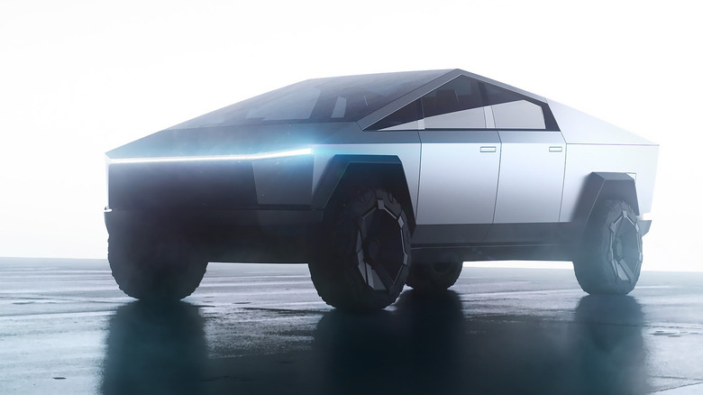 Front view of the Tesla Cybertruck