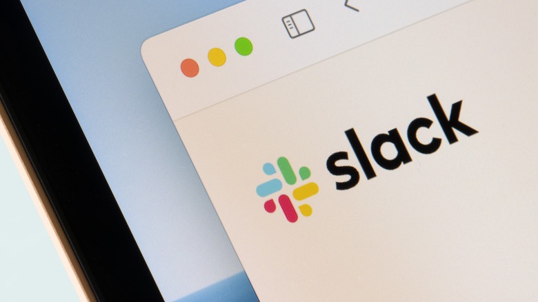 Slack on MacBook screen