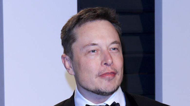 Elon Musk in black tuxedo