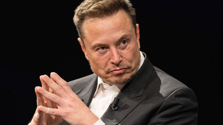 elon musk staring intently