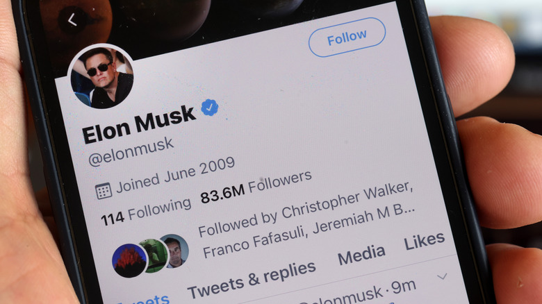 Elon Musk's Twitter account