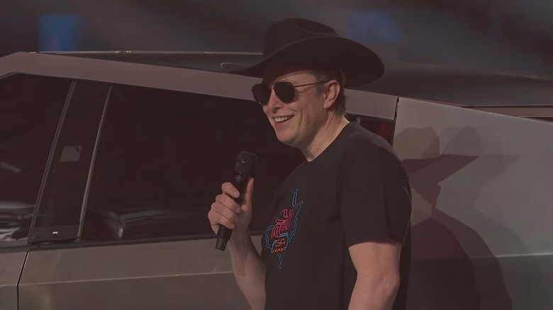 Elon Musk with Cybertruck