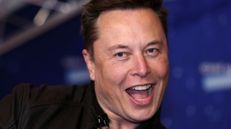 Elon Musk smiling at the camera.