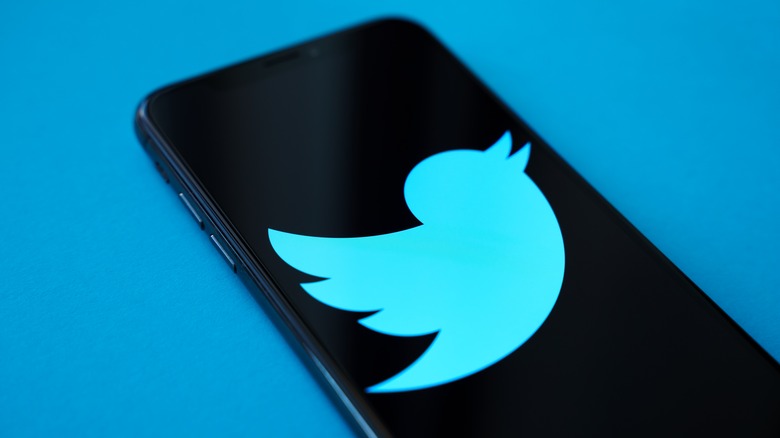 Twitter Blue logo smartphone
