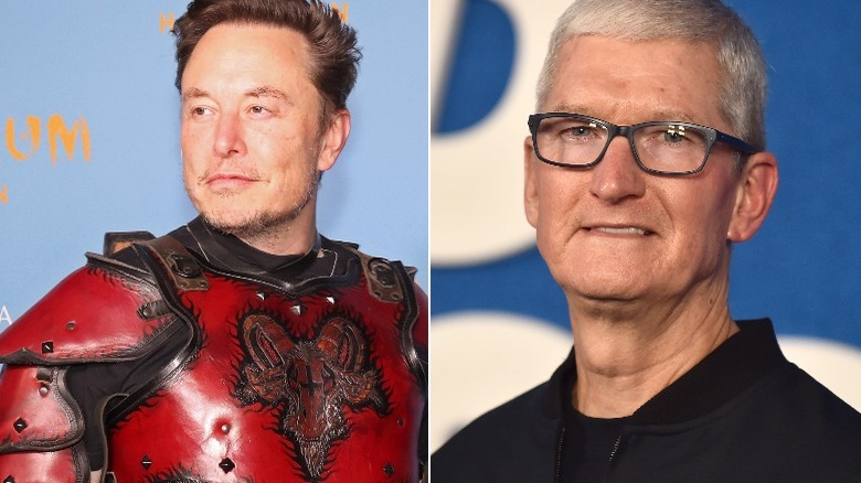Elon Musk and Tim Cook 