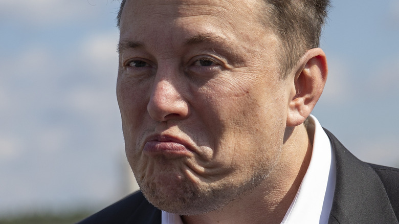 Elon Musk frowning