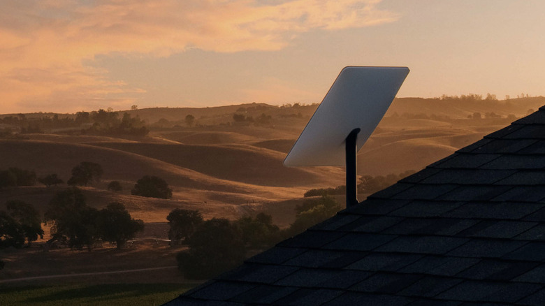 A Starlink terminal on a rooftop