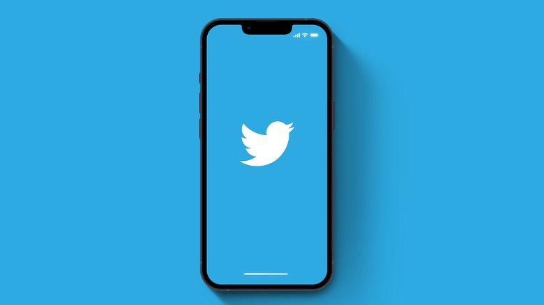 twitter phone blue