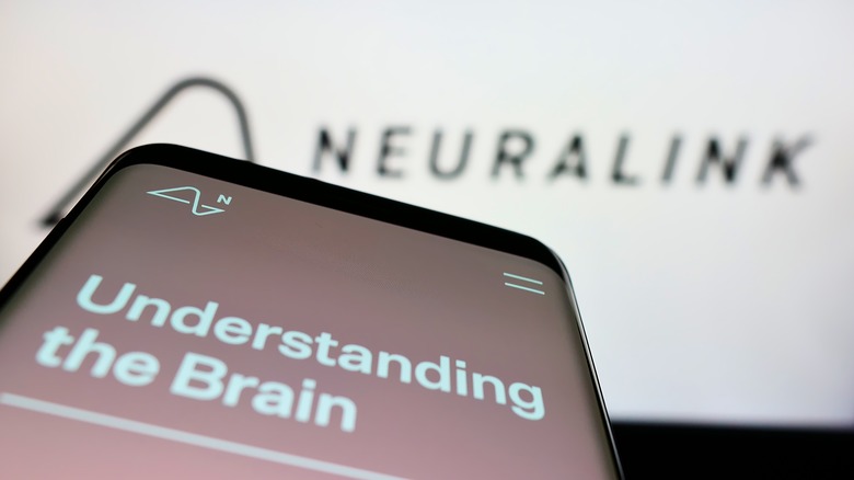 Neuralink logo on smartphone