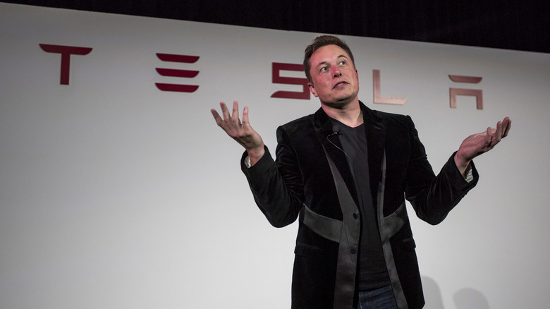 Elon Musk at tesla event