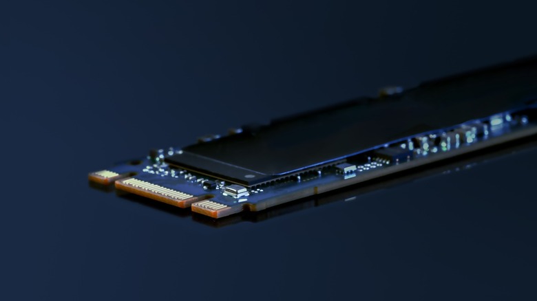 Close up of an NVMe SSD