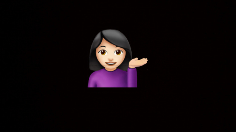 Person tilting hand up