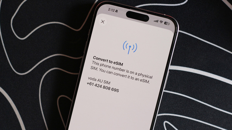 eSIM setup on an iPhone