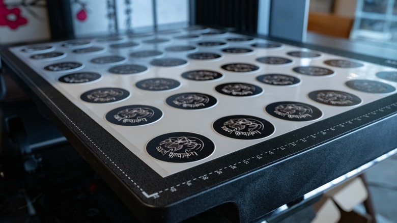 A sheet of stickers printed with the Eufymake E1.