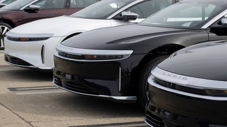 Lucid EVs parking lot