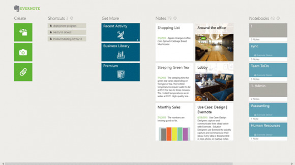 Evernote Windows Touch