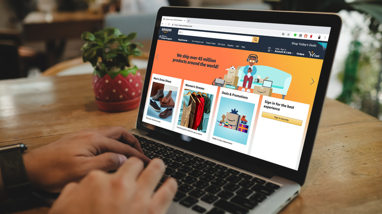 Person shopping on Amazon.com