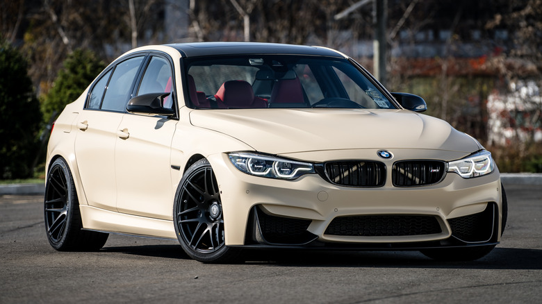 Beige BMW F80 M3 outside