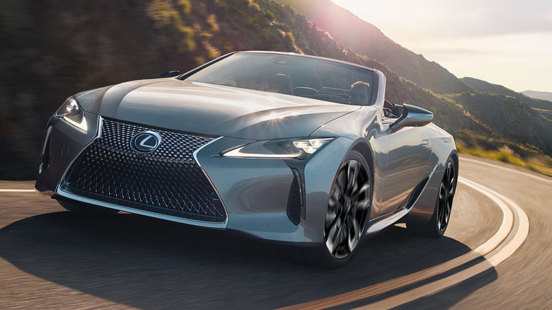 Grey Lexus LC500 driving on a road