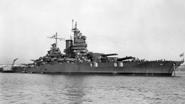 The USS New Mexico  anchored off the Puget Sound Navy Yard in 1943