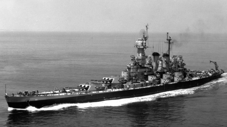 The USS North Carolina underway at sea
