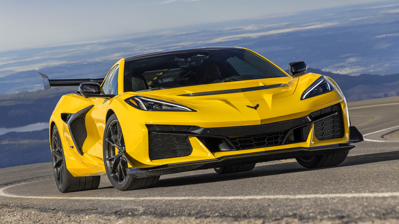 Yellow C8 Corvette ZR1 parked