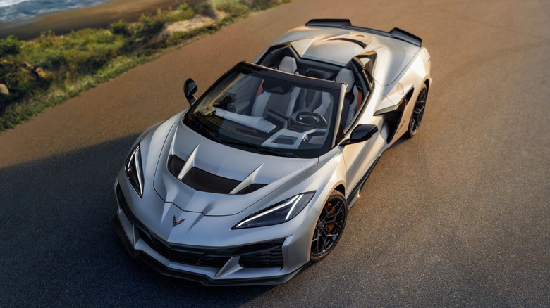 Chevy Corvette ZR1X convertible overhead shot