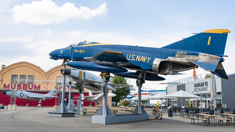 F-4 Phantom II jet fighter from the US Navy Blue Angels on display at Technik Museum Speyer in Germany