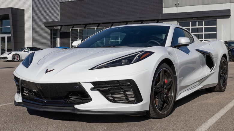 White C8 Corvette