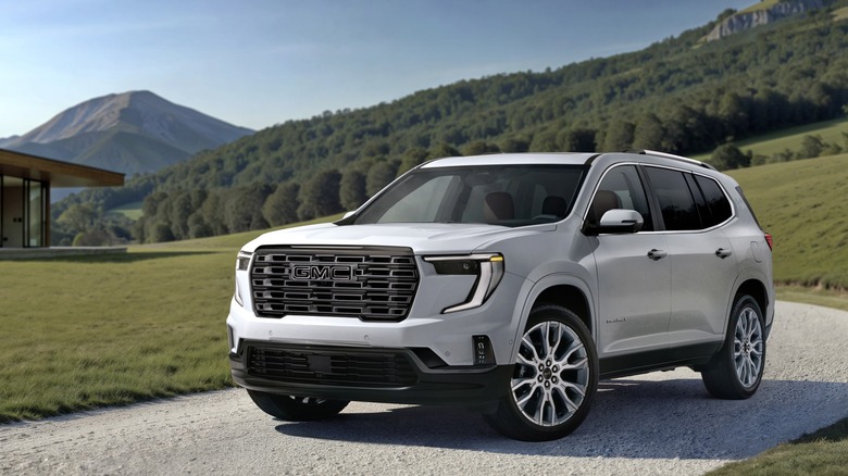 2026 GMC Acadia Denali Ultimate Shown In Glacier White Tricoat