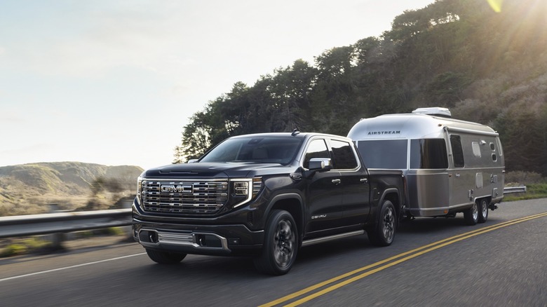 2026 GMC Sierra 1500 Denali Ultimate Shown Towing An Airstream Camper