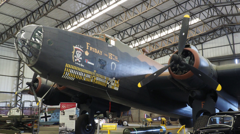 Handley Page Halifax on display in hangar