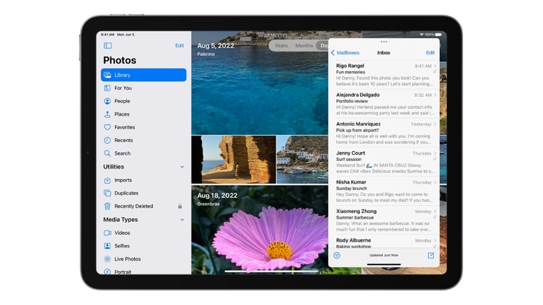 slide over feature on ipad