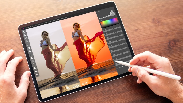 ipad on yellow desk