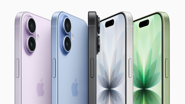 iphones on white background