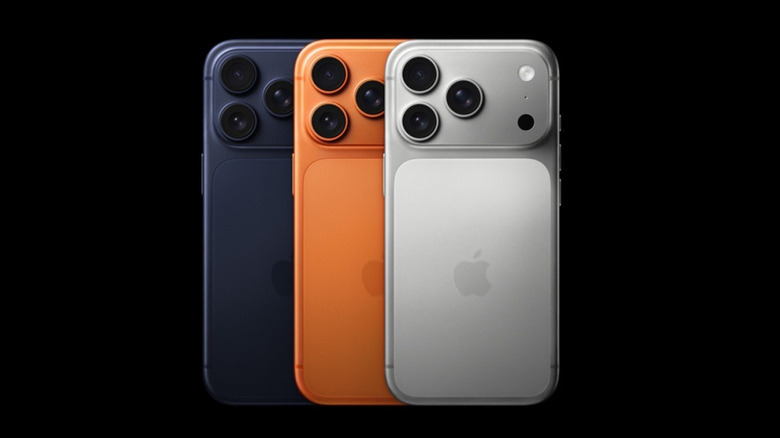 iPhone 17 Pro Maxes on black background