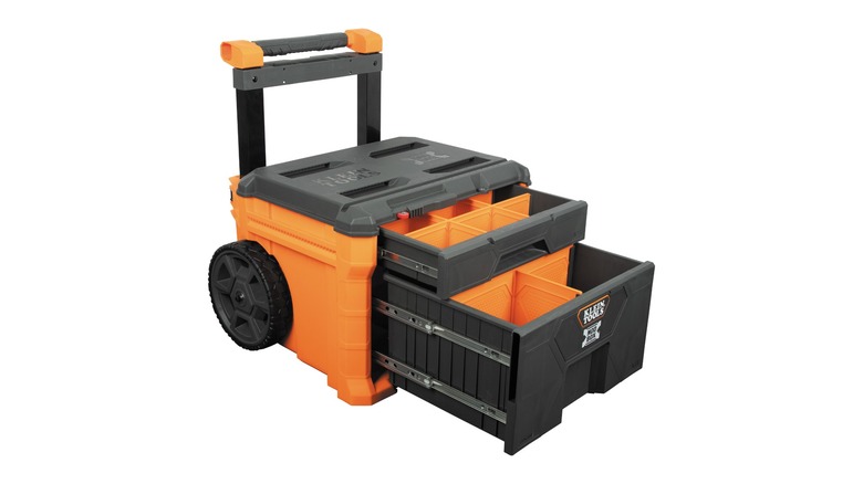 Klein Tools' Two Drawer Rolling Toolbox with the drawers opened