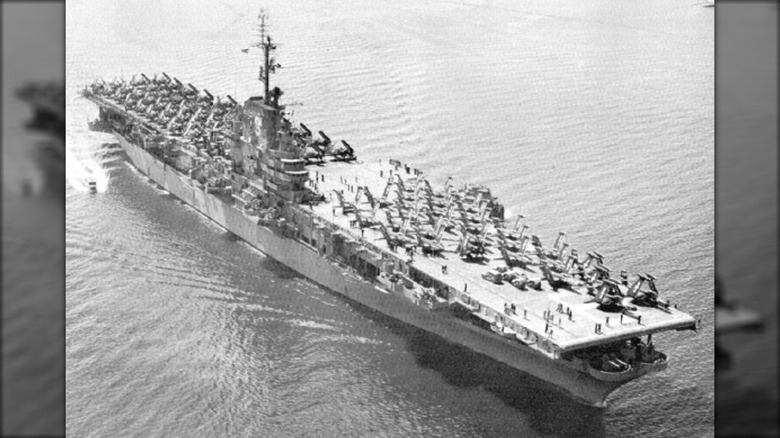The USS Essex underway at sea in the early 1950s