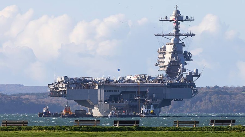 The USS Gerald R. Ford at port in 2022