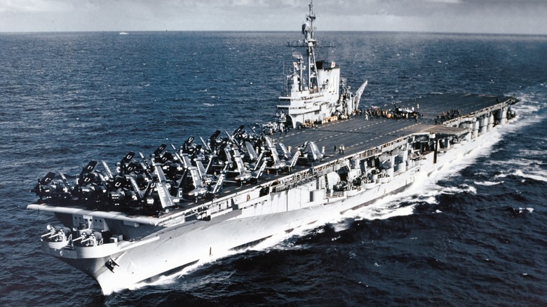 The USS Midway underway at sea