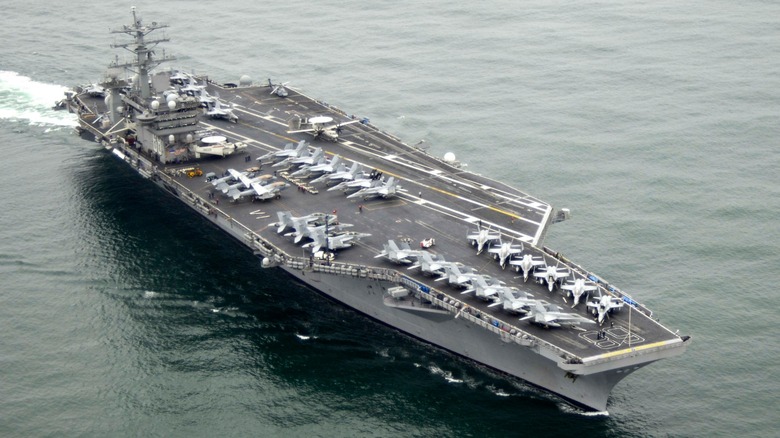 The USS Nimitz underway at sea