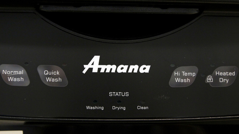 an Amana dishwasher closeup