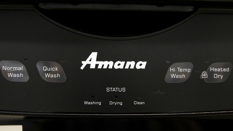 an Amana dishwasher closeup