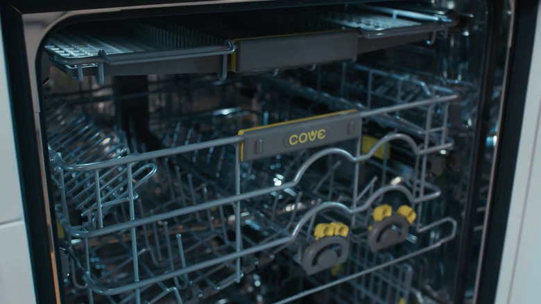 Inside of a clean Cove dishwasher