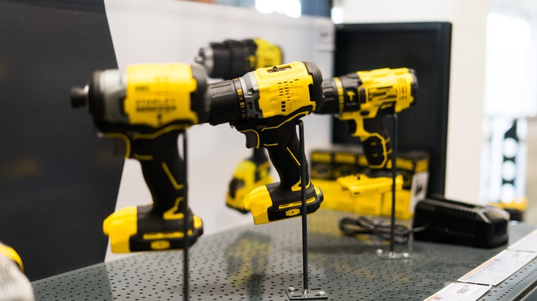 Dewalt tools on display