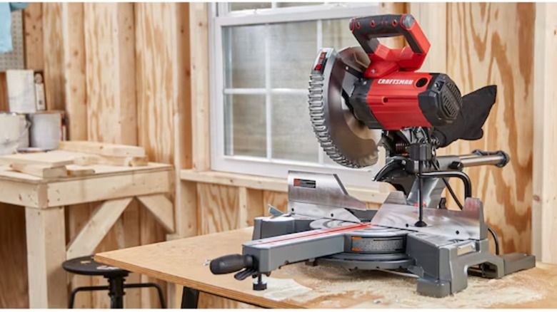 Craftsman miter saw on worktop