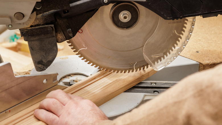 cutting with a miter saw