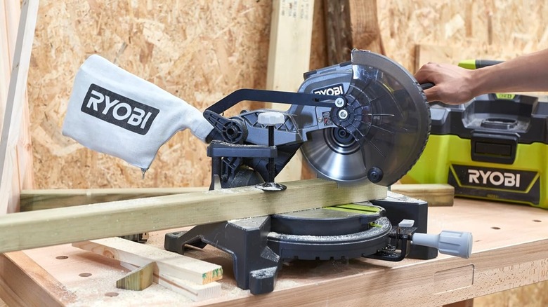 cutting board with Ryobi miter saw