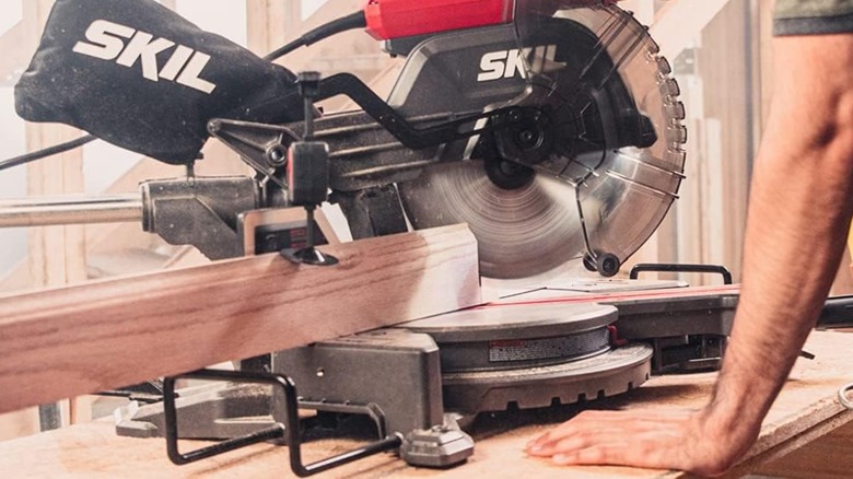 cutting board with Skil miter saw