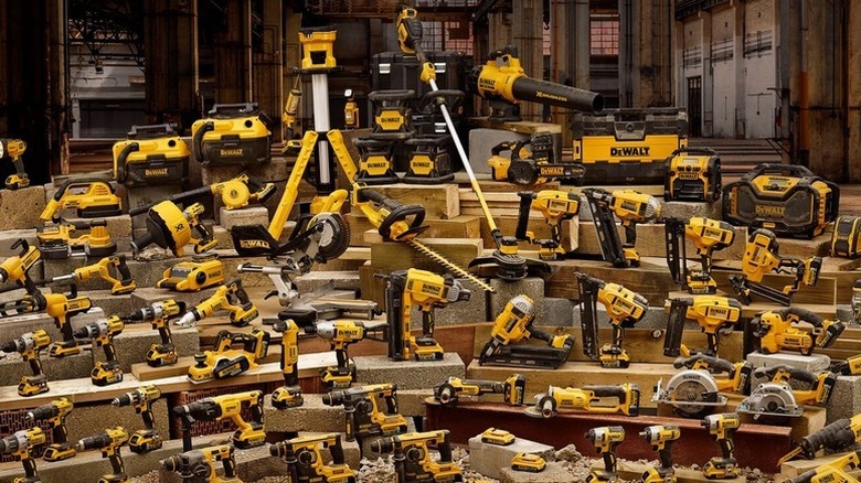 DeWalt tools on display